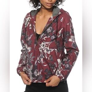Obey No. 89 Propaganda Women's Extra Small Lightweight Jacket Hood Flower Print